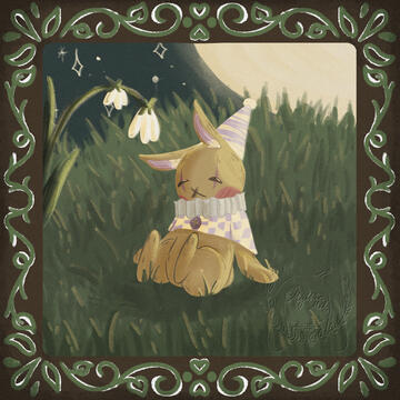 Bunny Clown in Moonlight (with medieval-inspired embellished border) Bunny Clown in Moonlight (with medieval-inspired embellished border)